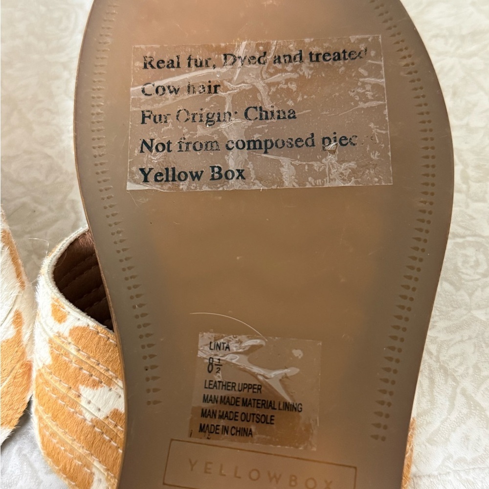 YELLOW BOX WOMEN'S 8.5 LINTA CROSSBAND
SLIDE SANDALS Real Cow Fur Leather - Picture 7 of 7